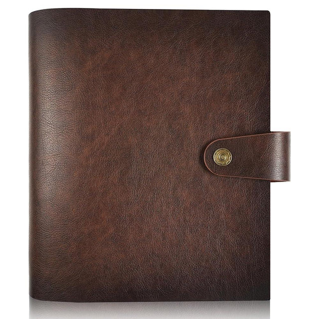 Adeerus Genuine Leather Photo Album, 4x6 for 300 Photos, with Writing Space of 40 Writing Paper, Graduation Travel Family Wedding Kids Graduation Baby Picture Album Scrapbook, Fathers Day Gift, Brown
