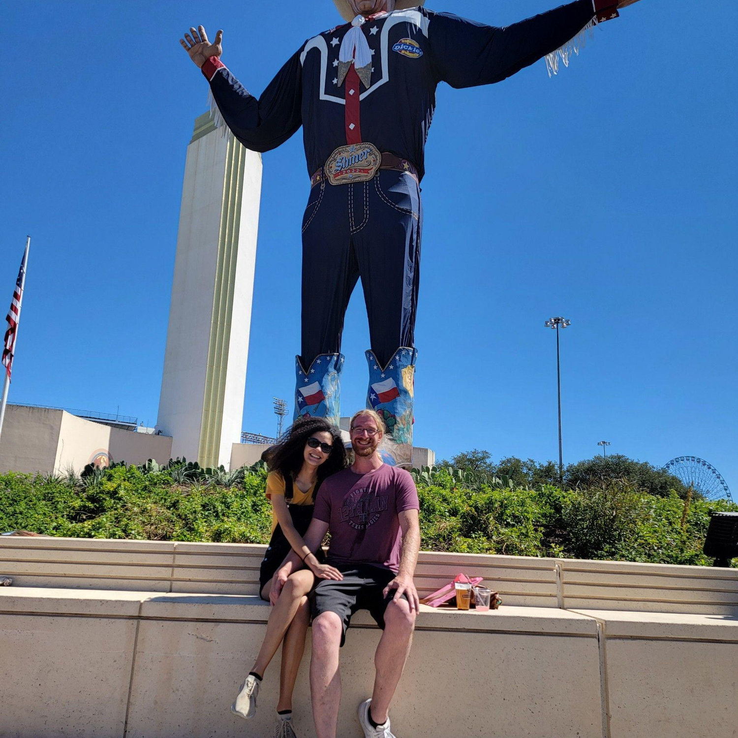 Posing with Big Tex at the Texas State Fair!