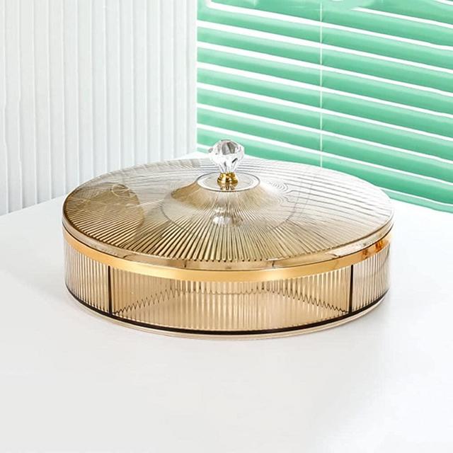 ACGrade Snack Serving Tray,Large Capacity Stackable Snack Tray,Divided Serving Tray with lid,Household Divided Serving Tray,Fruit Platter Tray for Parties,Suitable for Cookies,Nuts,Candies