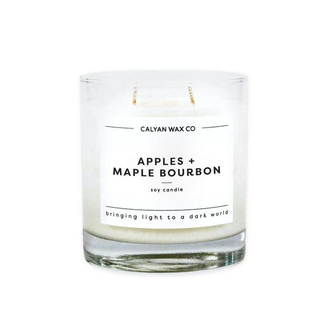 Calyan Wax Co. Apples + Maple Bourbon Glass Tumbler Soy Candle