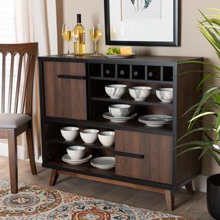 Margo Mid-Century Modern Wine Storage Cabinet