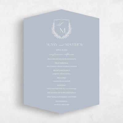 Grey Diamond Wedding Program - Oakdale