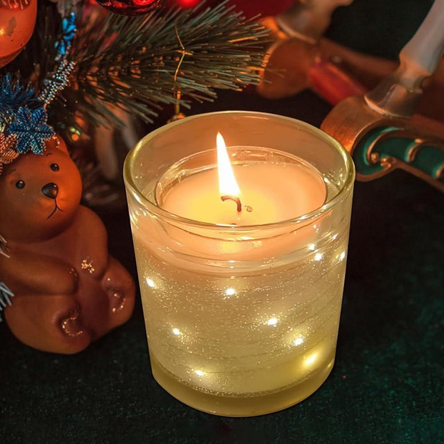 Homsolver Lavender Scented Candles with LED Light, Ideal Birthday Gifts for Friend Women Men Her or Him, Candles Gifts for Home Decor, 20 Hours Burn Time