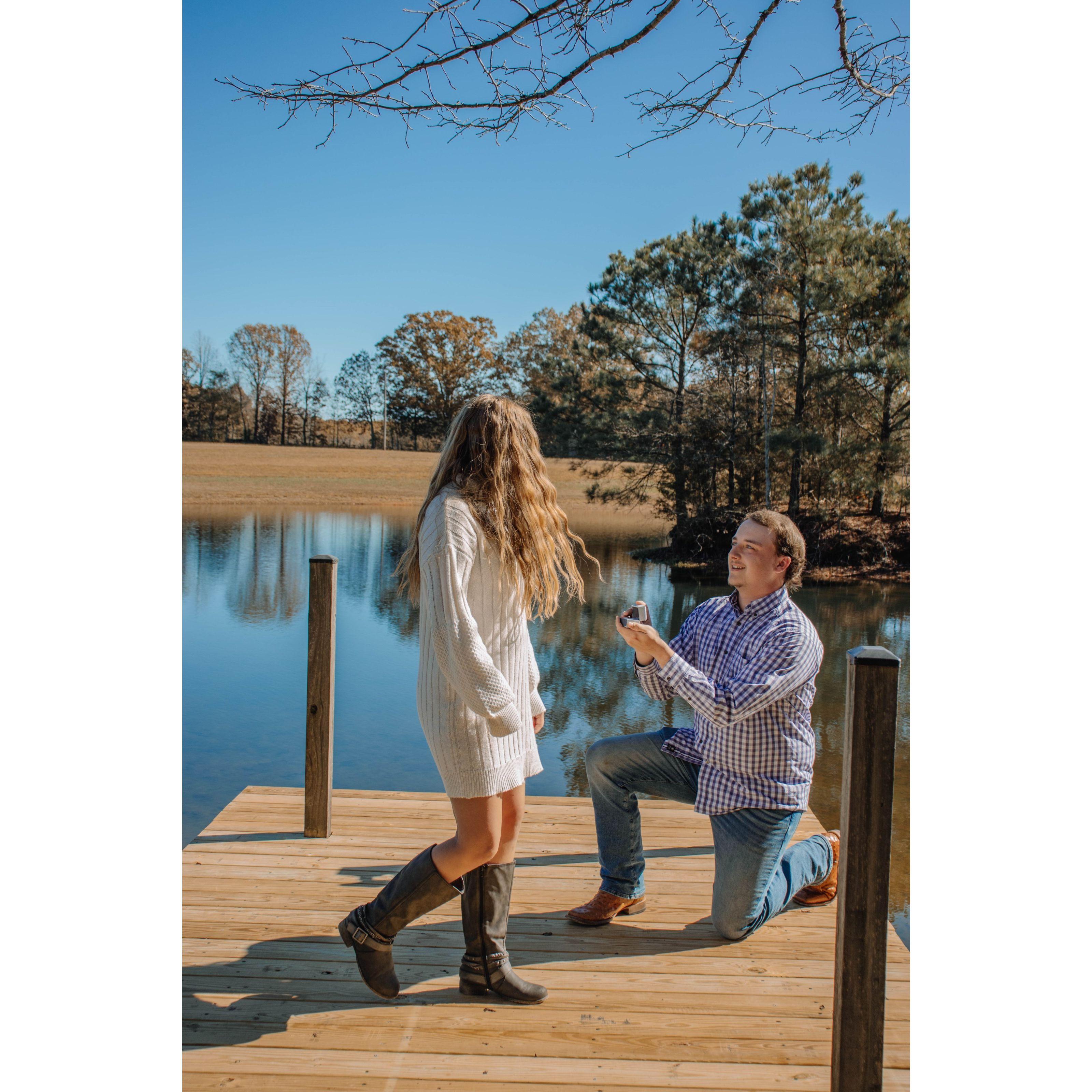 Moments before she said yes