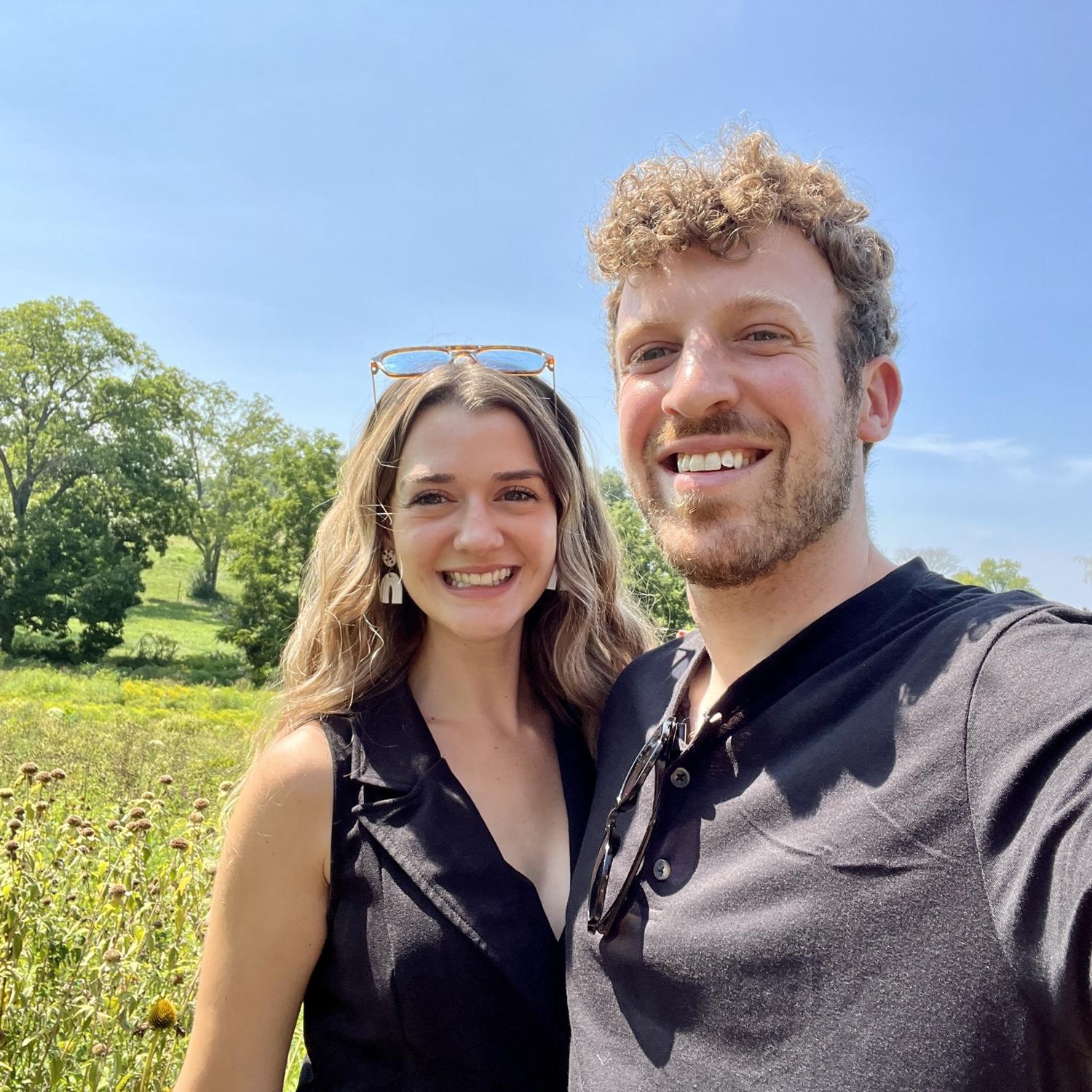Celebrating our one-year anniversary in Charlottesville, VA, August, 2023. Wineries and sunshine!