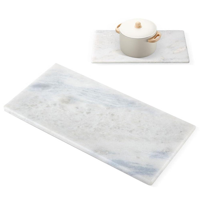 Erongoo Natural Marble Trivet 12" x 6", Marble Cutting Boards for Kitchen Hot Pots and Pans, Bathroom Trays Perfume Tray Jewelry Candle Plate (Namib Fantasy)