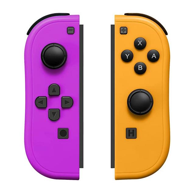 Joy-Pad Controller Compatible with Switch,Left and Right Controllers with Straps Support Wake-up Function (Purple and Orange)