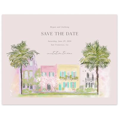 Pink Wedding Digital Save the Date - Ashbey Landscape