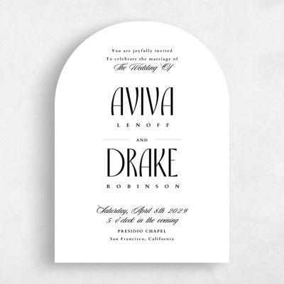 White Arch Wedding Invitation - Trogir Classic