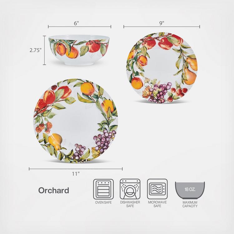 Mikasa, Orchard 12-Piece Dinnerware Set, Service for 4 | Zola