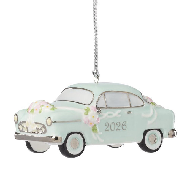 Lenox 898579, 2026 Just Married Vintage Car Ornament