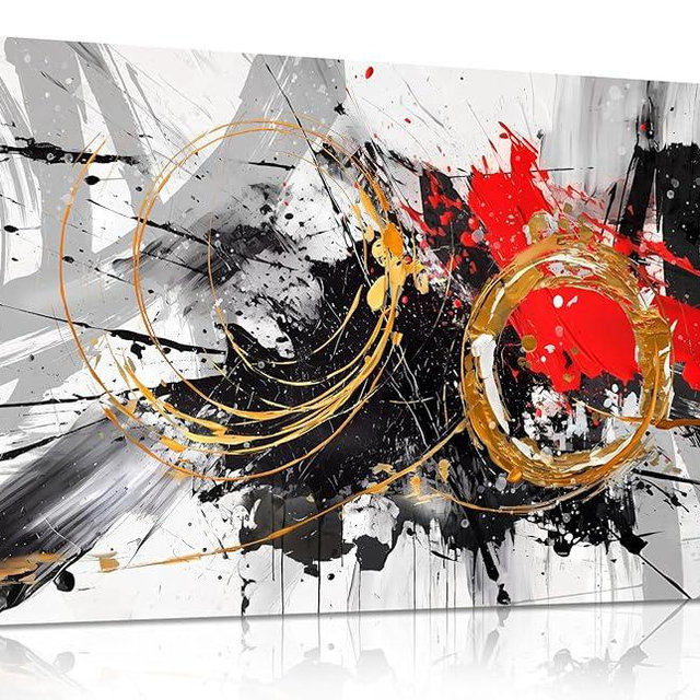 Black and White Pictures Wall Art for Living Room - Abstract Canvas Wall Art for Office - Hanging Wall Decor for Bedroom Size 20" x 40"