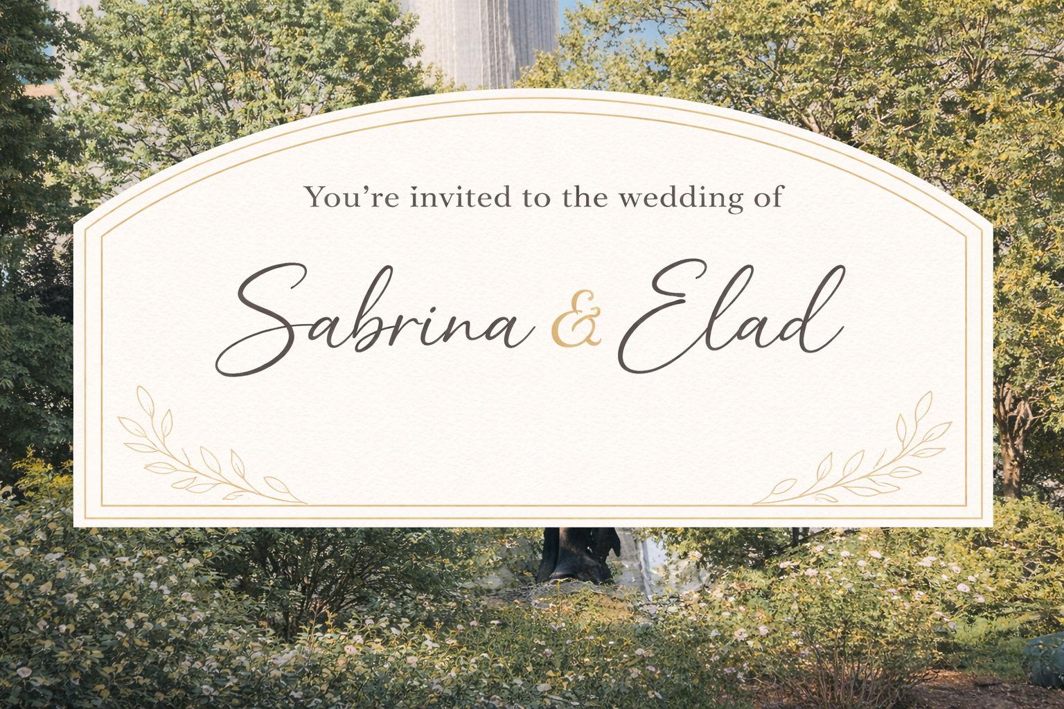 The Wedding Website of Sabrina Bernstein and Elad Michael