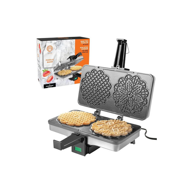MasterChef Pizzelle Maker - Non-stick Electric Pizzelle Cookie Baker Press Make Two 5-Inch Italian Waffle Cookies at Once