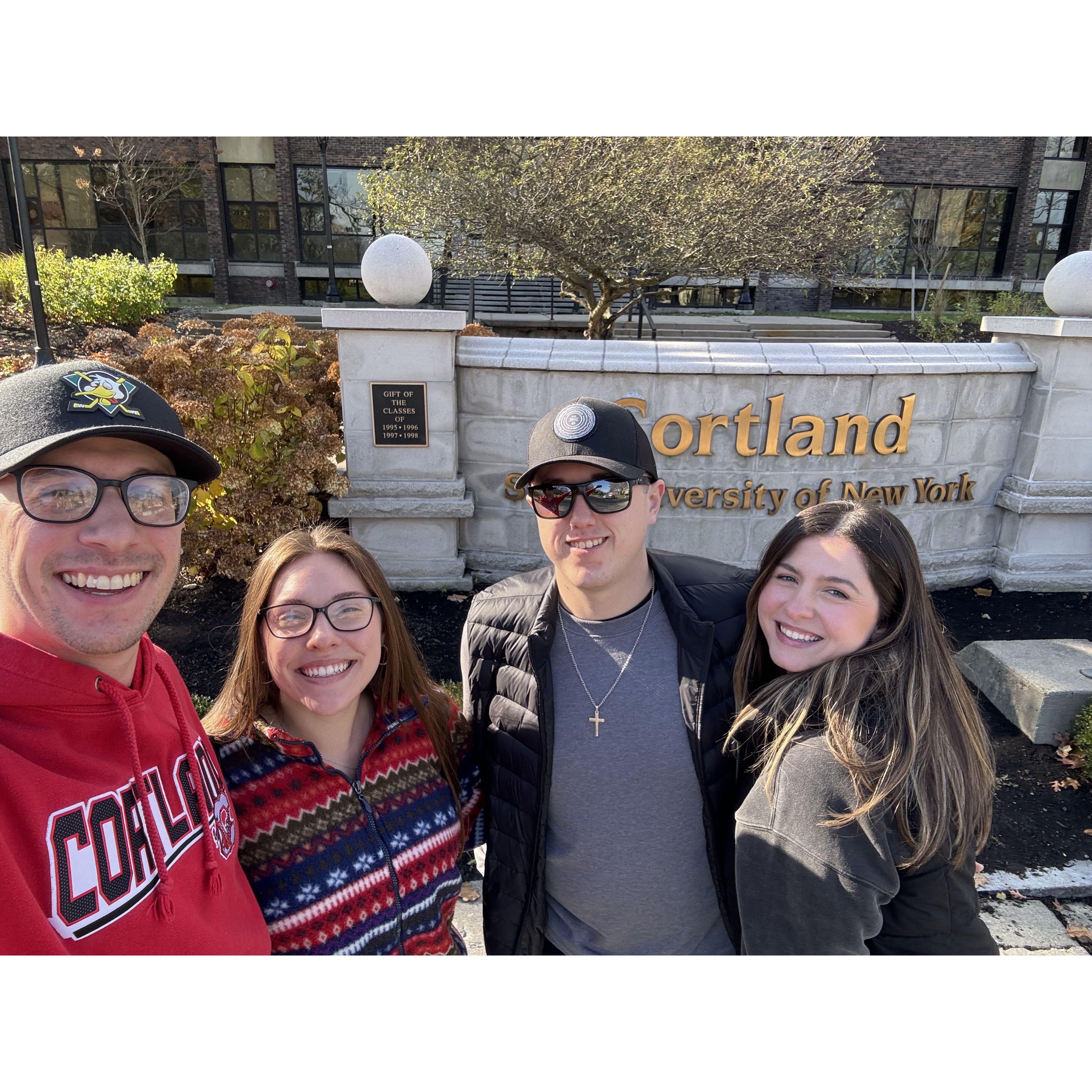 Our trip back to Cortland. The day before the engagement