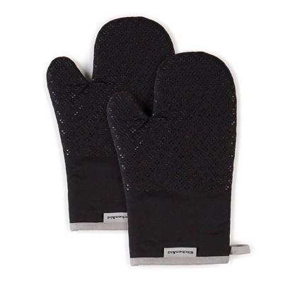 KitchenAid 2pk 7"X12.5" Asteroid Oven Mitts Black