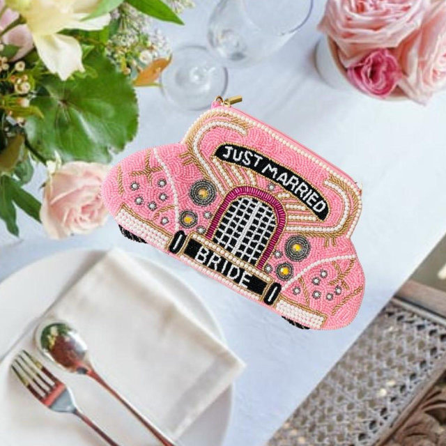 Bride Beaded Purse Crossbody, Unique Wedding Gift for Bride to Be