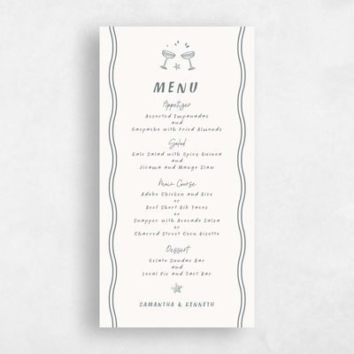 White Wedding Menu - Mare