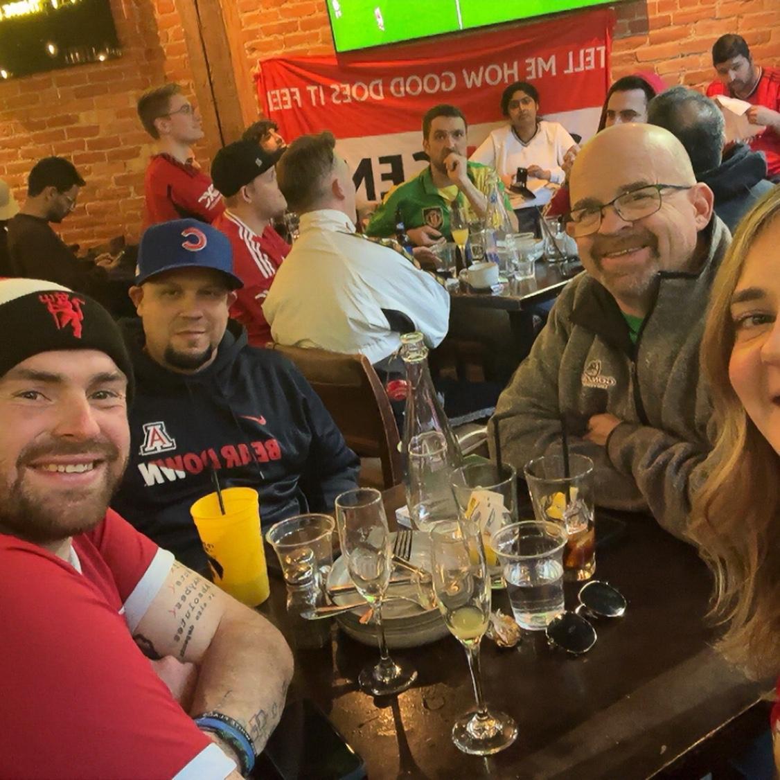 The Chicago move in team at the local Manchester United hangout!