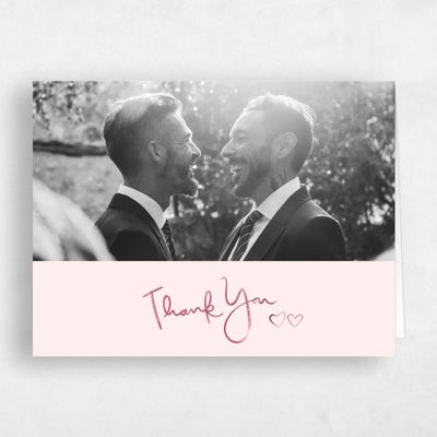 Lightest Blush, Pink Wedding Thank You - Dunluce Photo