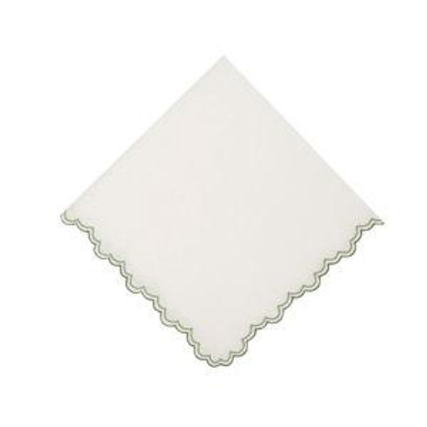 Escama Linen Dinner Napkin in Green