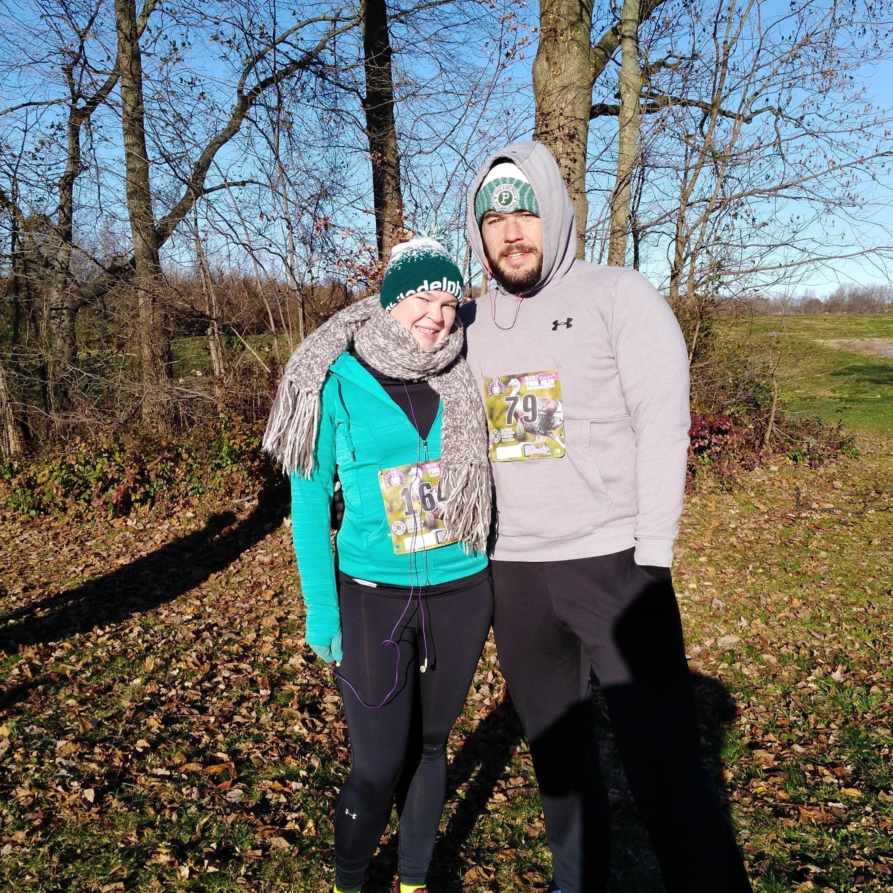 Running a 4 mile race together on Thanksgiving 2018