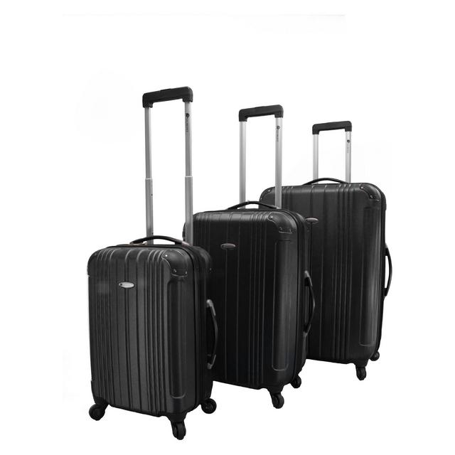 Dumont Avery 3pc Hardside Spinner Luggage Set - Black