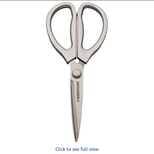 Farberware All Purpose High Carbon Stainless Steel Shears with Contoured Handles, Silver