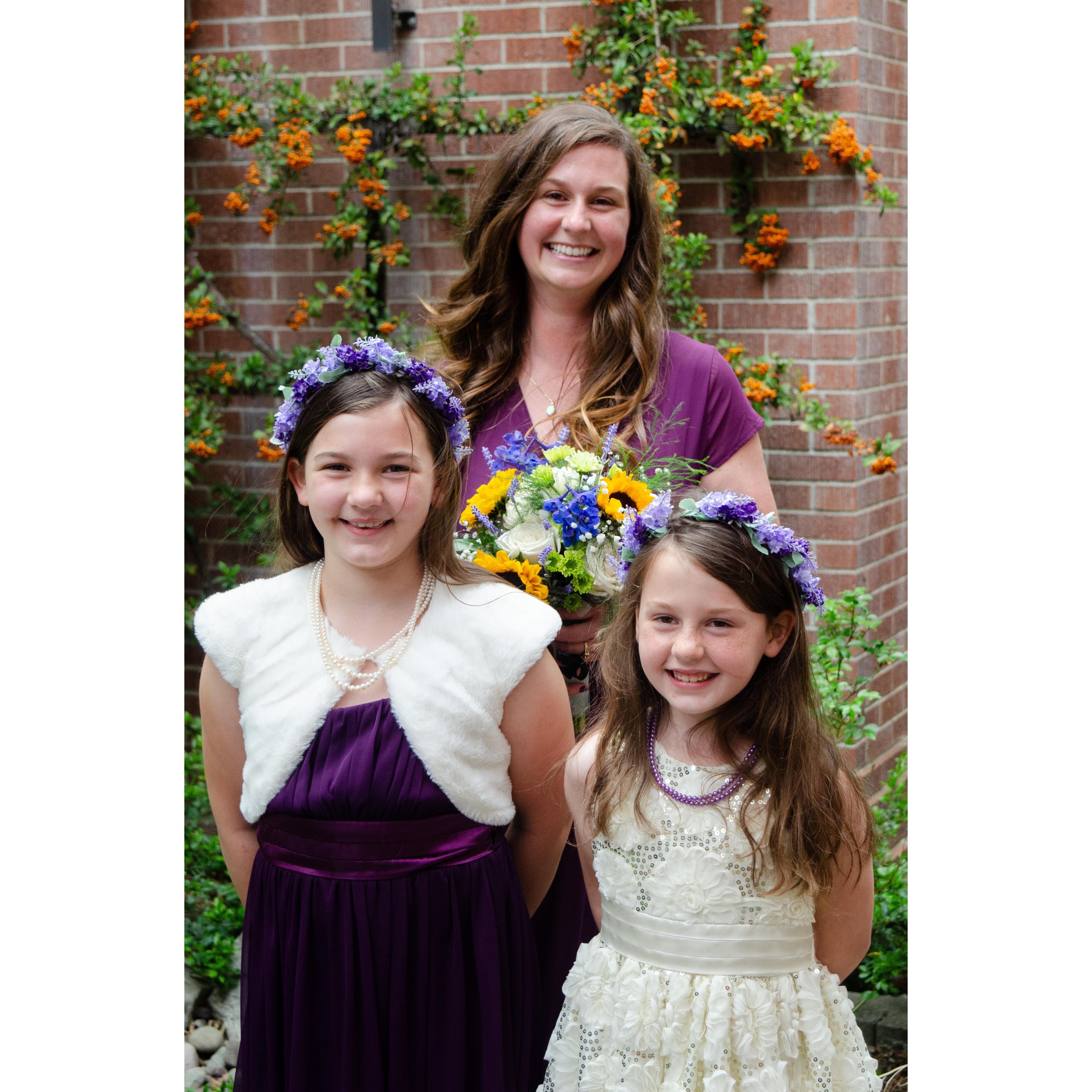 A lovely family photo of our Matron of Honor and two flower girls.