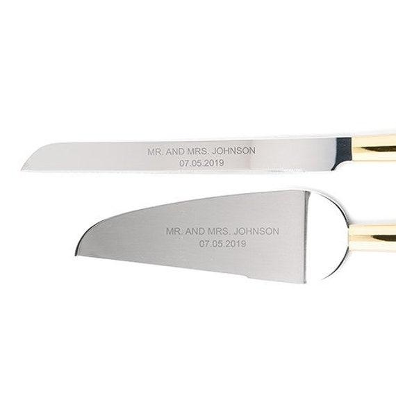 Engraved Cake Serving Set - Better Together Design - Personalized Cake Serving Set - Anniversary Cake Serving Set - Wedding Keepsake - Gold