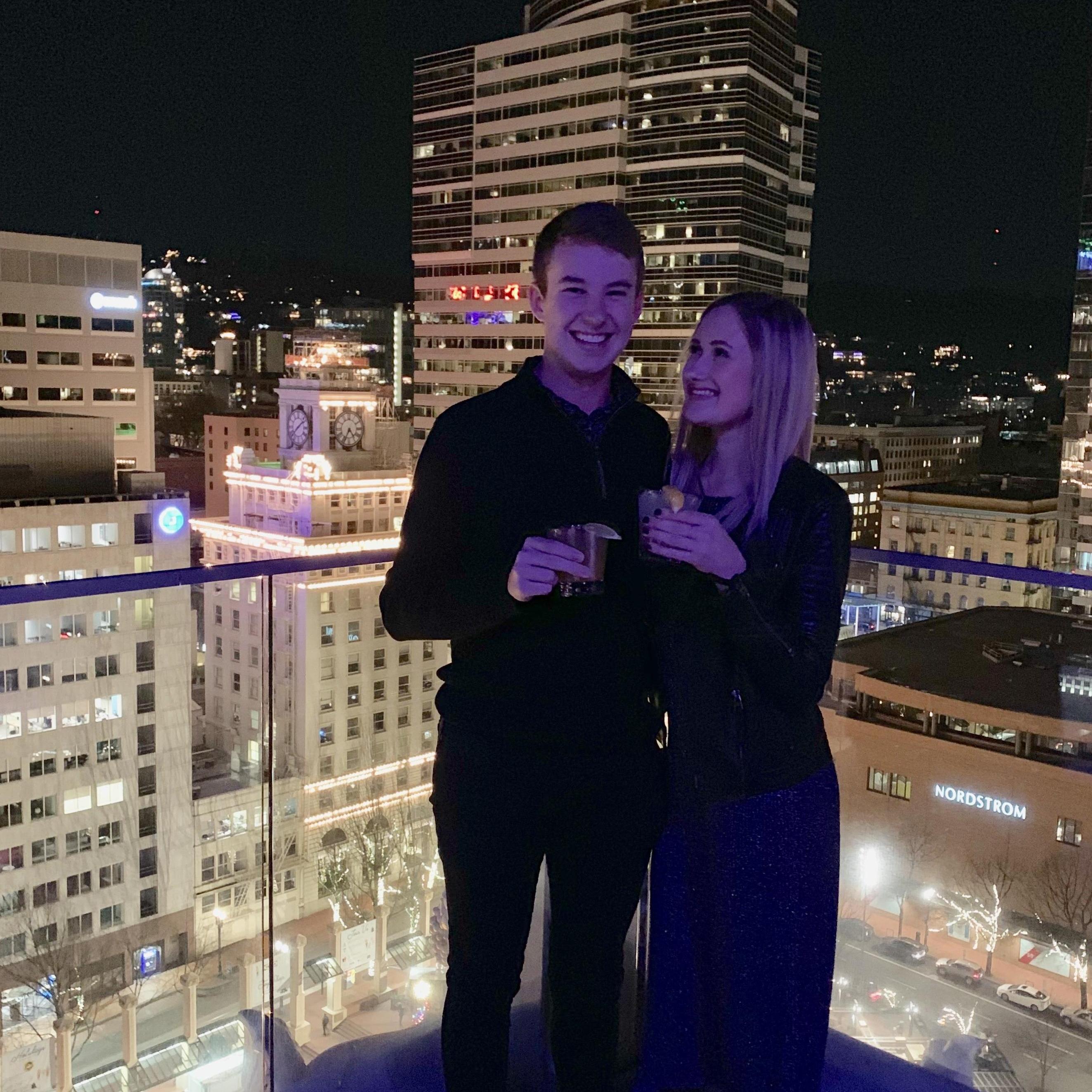 Arek and Lauren's first New Year's Eve together! They went out for a fun celebration at Departure in downtown Portland, OR.