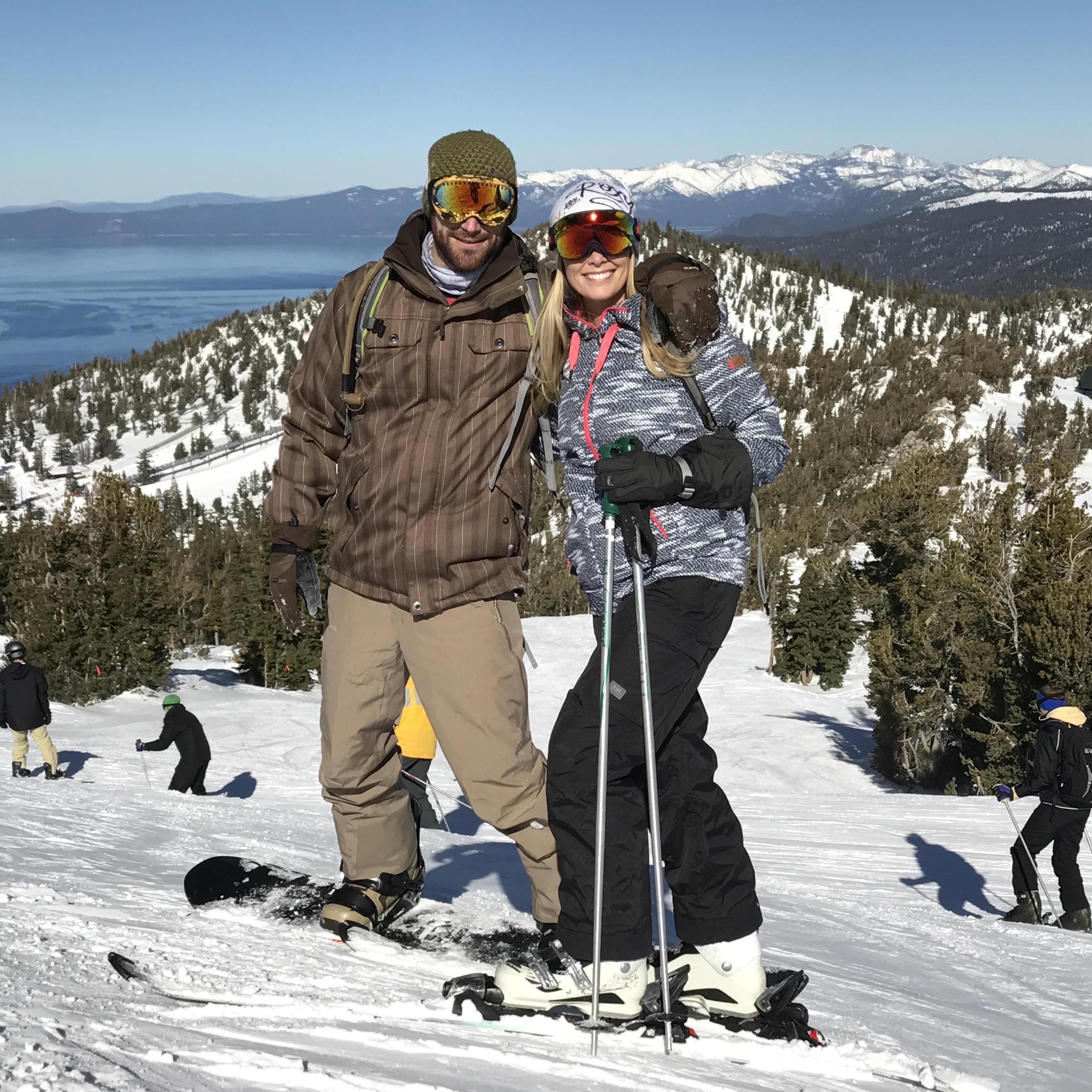 Skiing at Heavenly on Lake Tahoe