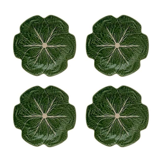 Bordallo Pinheiro Cabbage Dinner Plates, Set of 4, Green