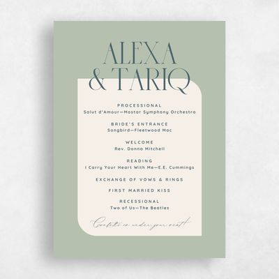 Laurel Green Wedding Program - Seibel