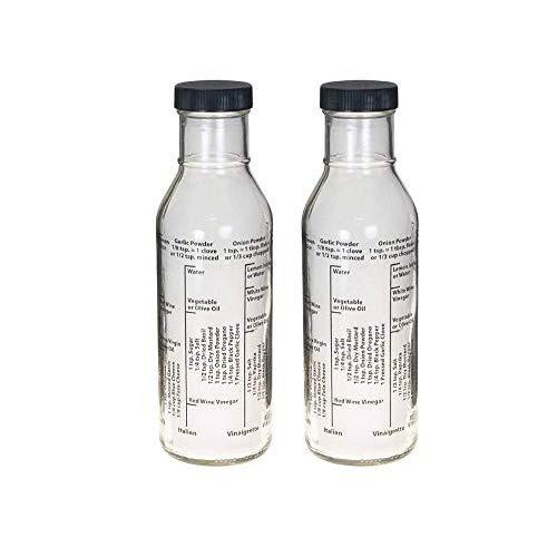 Kolder 13214/2 Salad Dressing Mixer Bottle with 8 Classic Recipes, Set of 2, 13-Ounce, Made in the USA