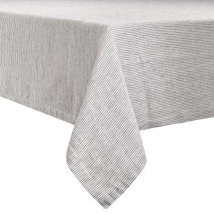 Pinstripe Linen Tablecloth, 70" x96"