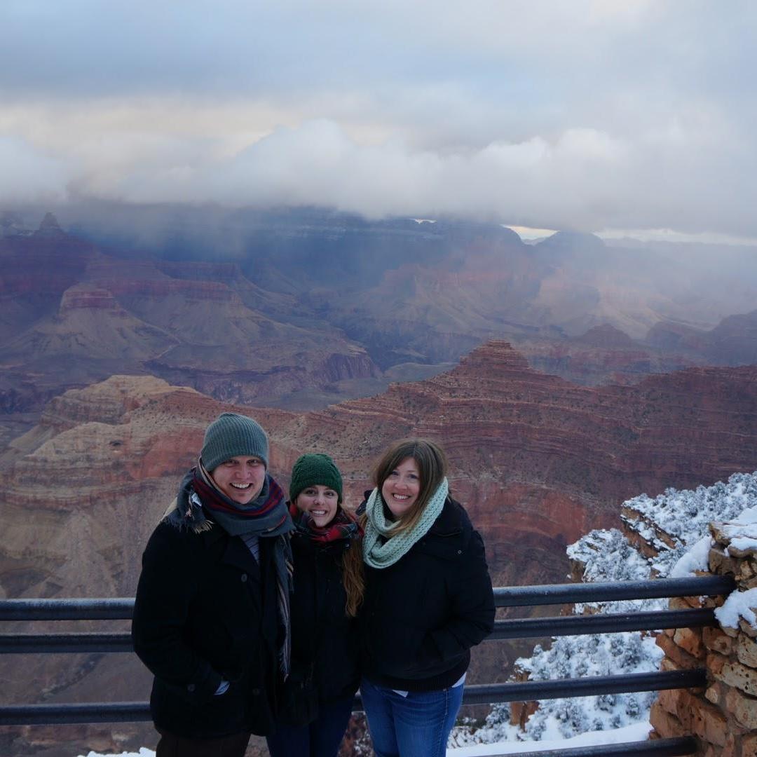 The Grand Canyon. Clouds cleared just long enough for us to take this!