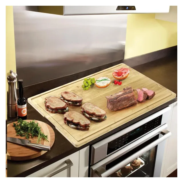 30 x 20 Inch Bamboo Cutting Board for Kitchen, Extra Large Reversible Wood Butcher Board with Juice Groove, Cheese and Charcuterie Serving Tray