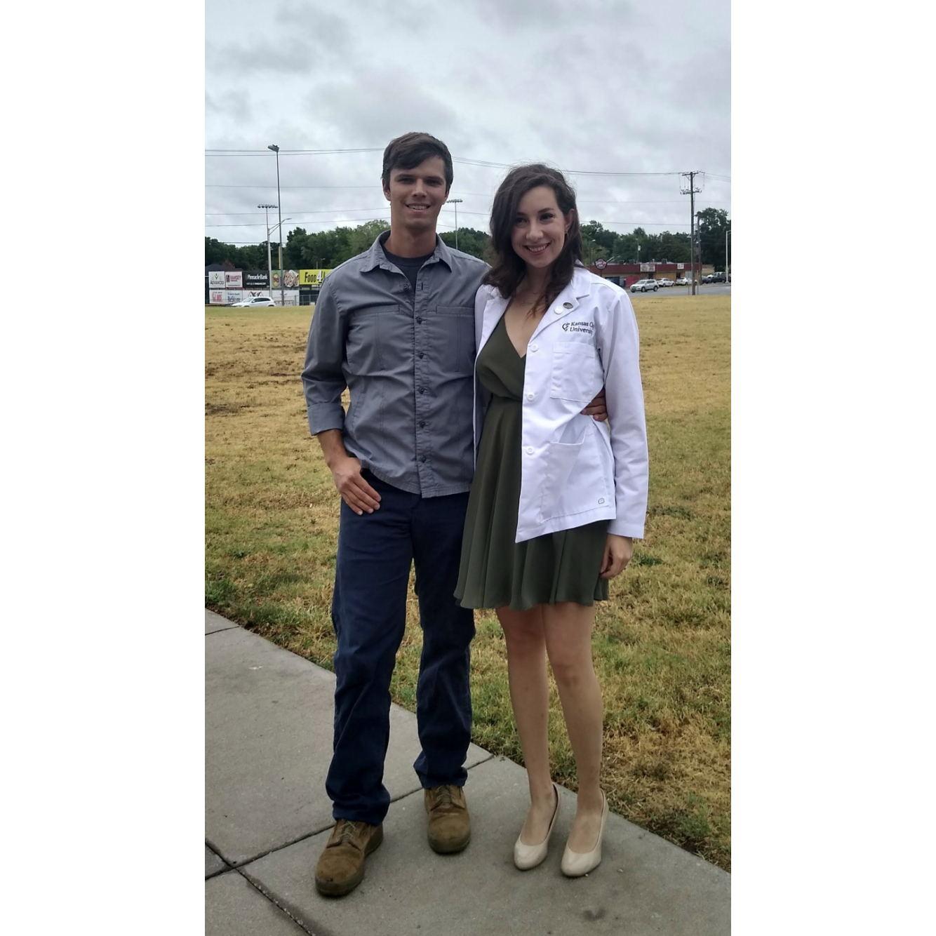 Caeley's white coat ceremony at Kansas City University in Joplin, MO