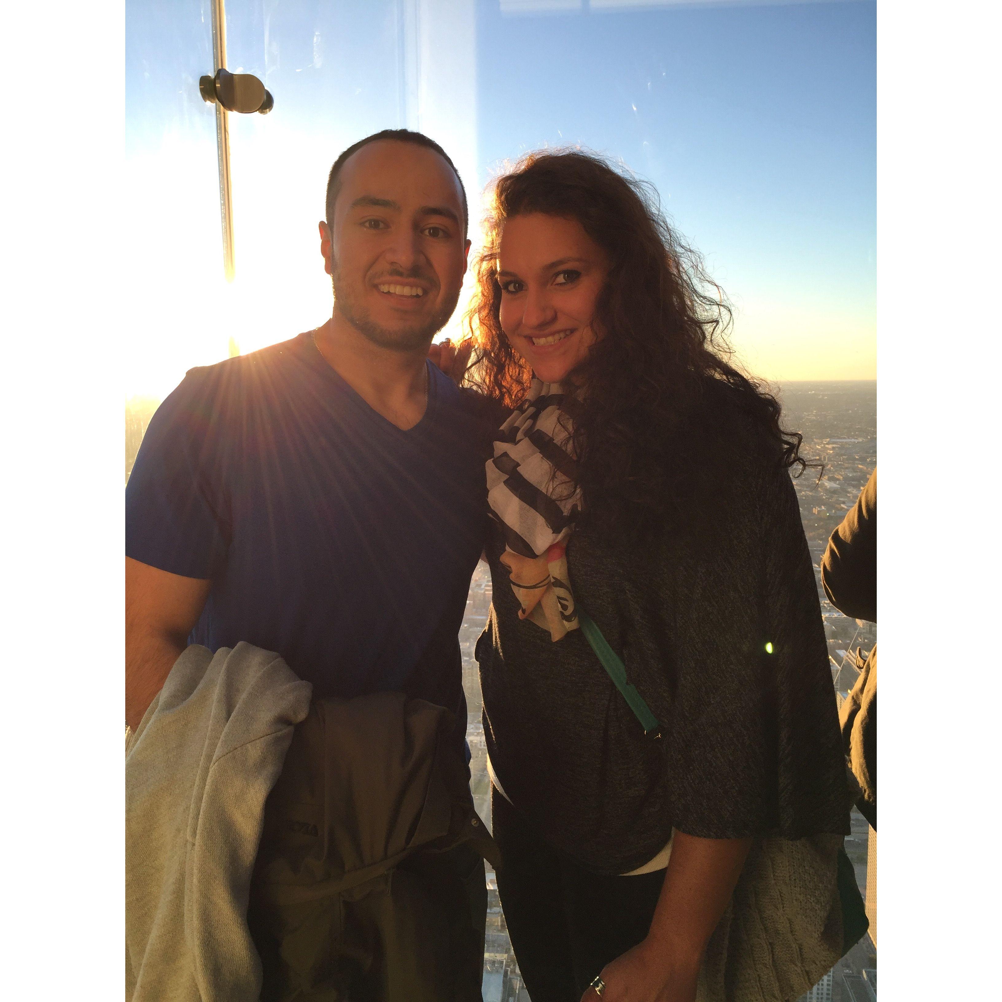 One of our first dates. Figuring out Manny is scared of heights and I planned for us to go up to the Willis tower.