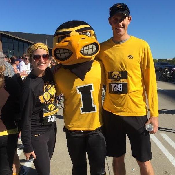 Running the Kickoff to Kinnick 5k in Iowa City.