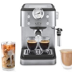 De'Longhi Linea - Máquina de café espresso clásico con espumador de leche, bomba de 15 bares y control de temperatura, kit de cafetera barista para expreso, latte, capuchino y café helado, diseño