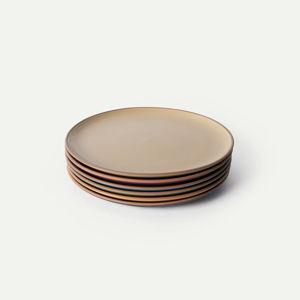 Rimmed & Speckled Dinner Plates - Set of 6 - Artisan Multi Color
