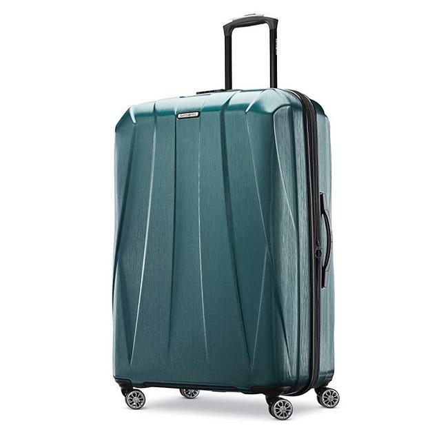 Samsonite Centric 2 Hardside Expandable Luggage with Spinner Wheels, Emerald Green, Checked-Large 28-Inch