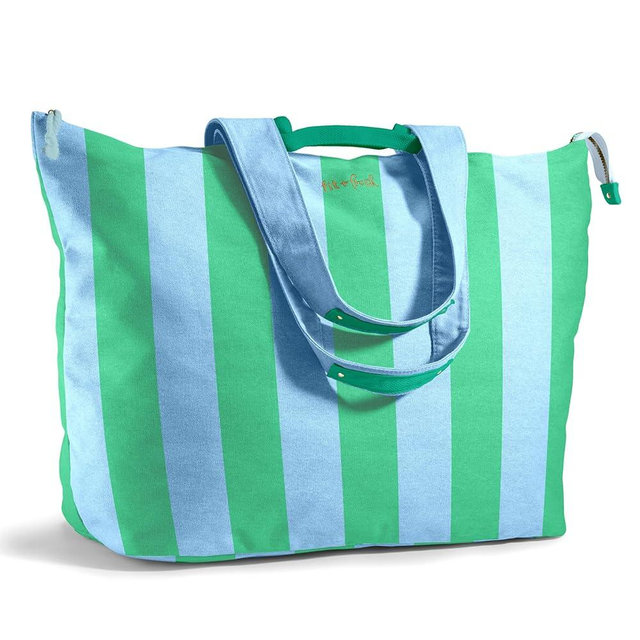 Fit & Fresh XL Beach Tote Bag for Women – XL Travel Tote with Zipper & Pockets, Oversized Canvas Pool Bag, Weekender Carry-On