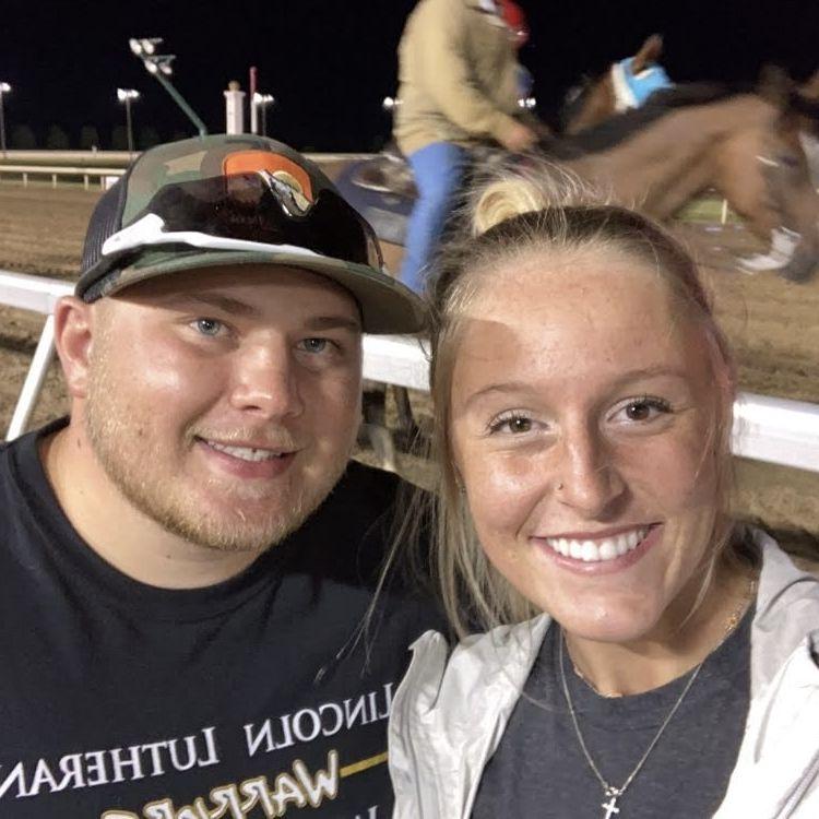 Watching the horse races after Kenzie performed at Prairie Meadows in Iowa