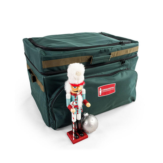 TreeKeeper Christmas Ornament Storage Box with Top Pocket