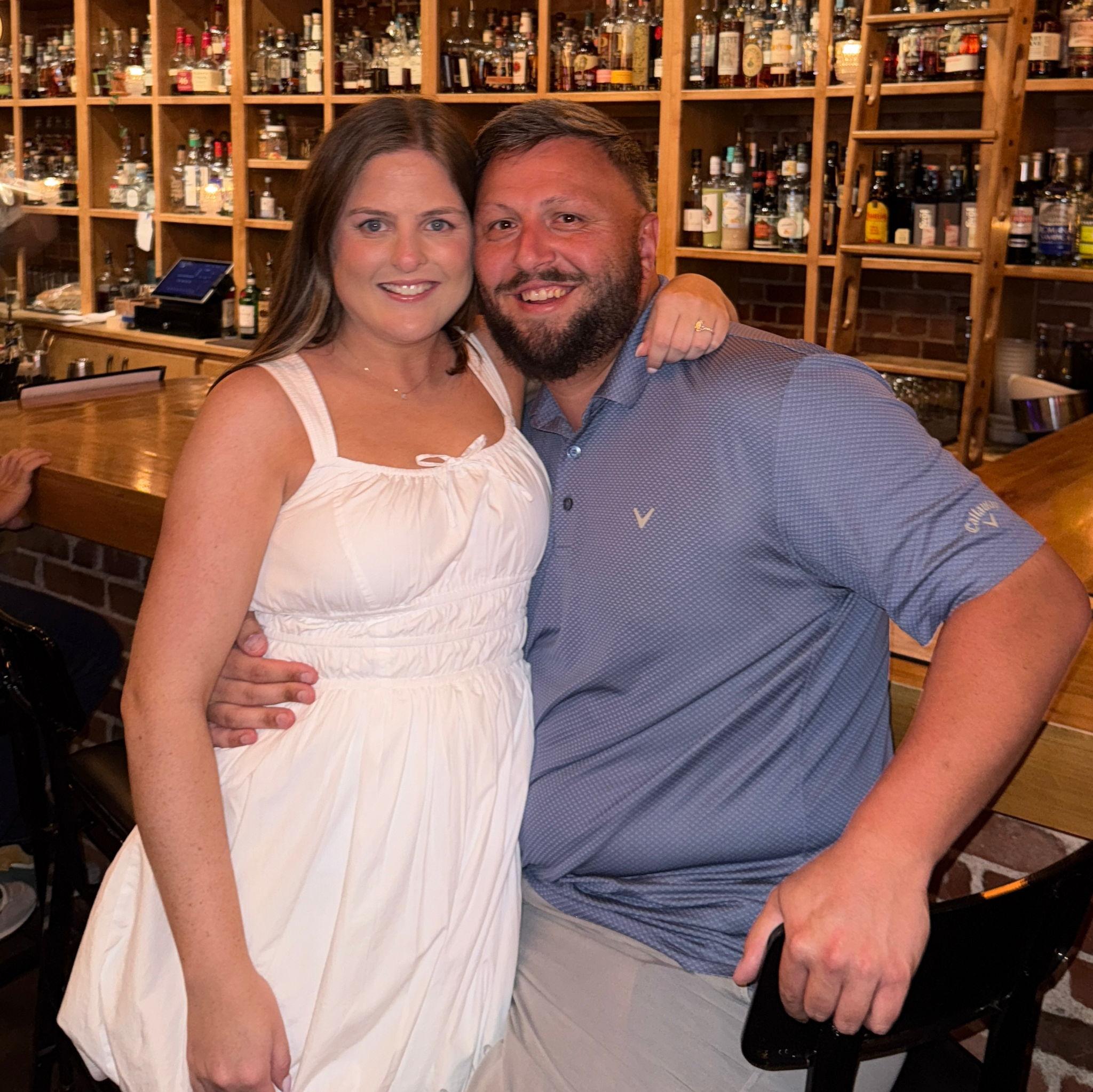 Us at "Scotch and Soda" where we had our first date!