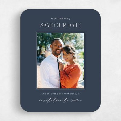 Blue Rounded Wedding Save the Date - Roberts Photo