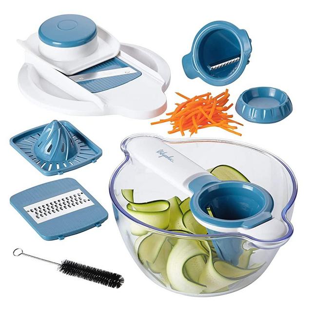 Ayesha Collection 5-in-1 Mandoline & Spiralizer Set, Twilight Teal - 47504